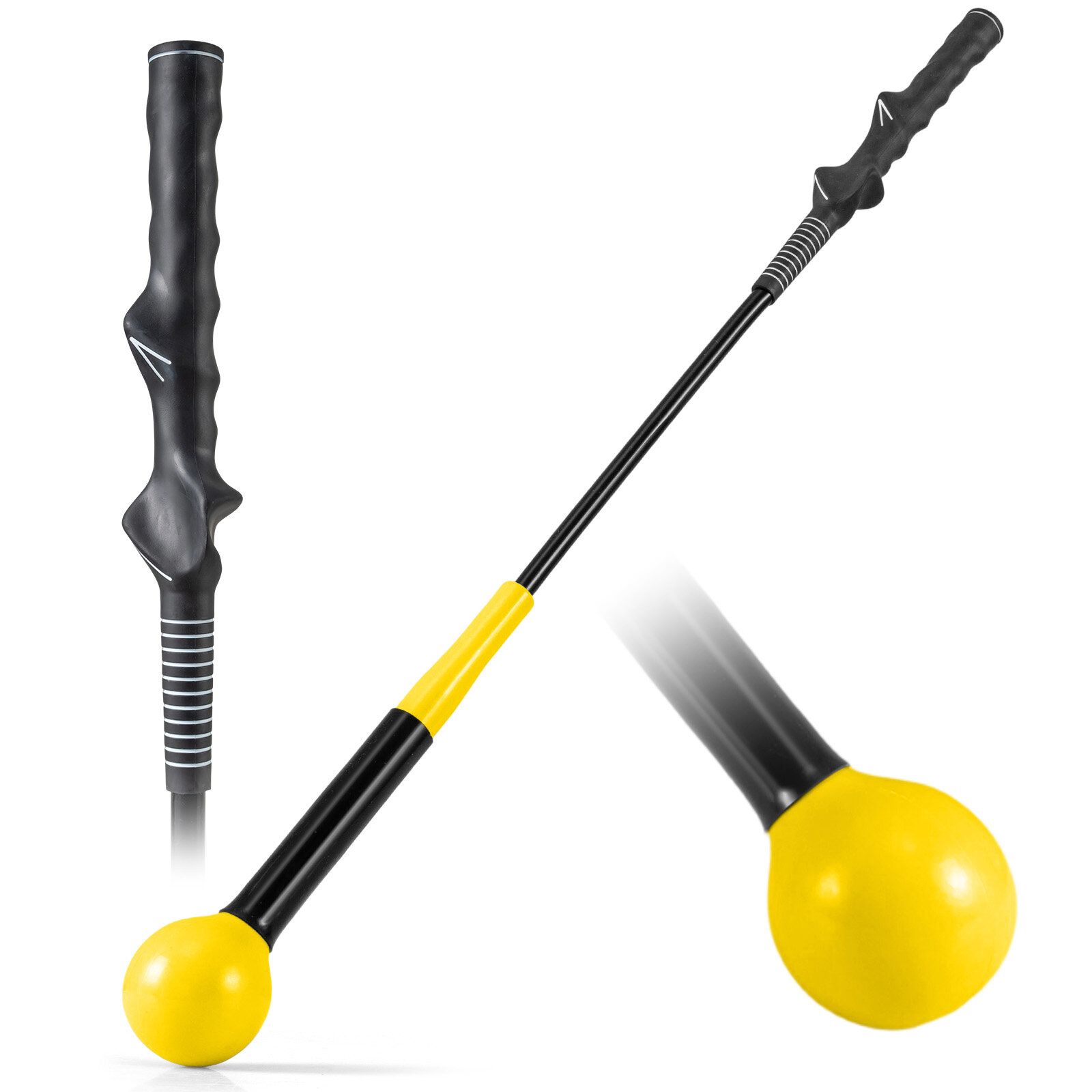 80 cm golfikiigu treeneri abivahend raskusega haarde, rütmi ja tasakaalu jaoks - kollane