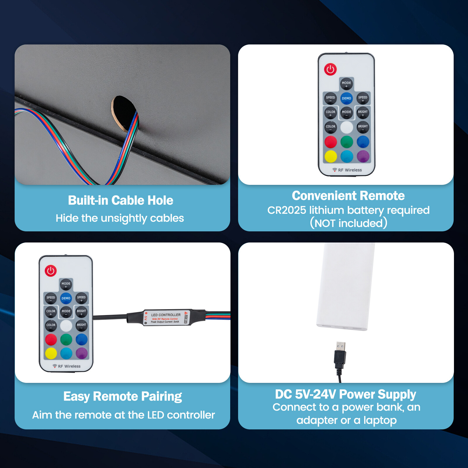 LED-öökapp kahe sahtliga magamistuppa - must