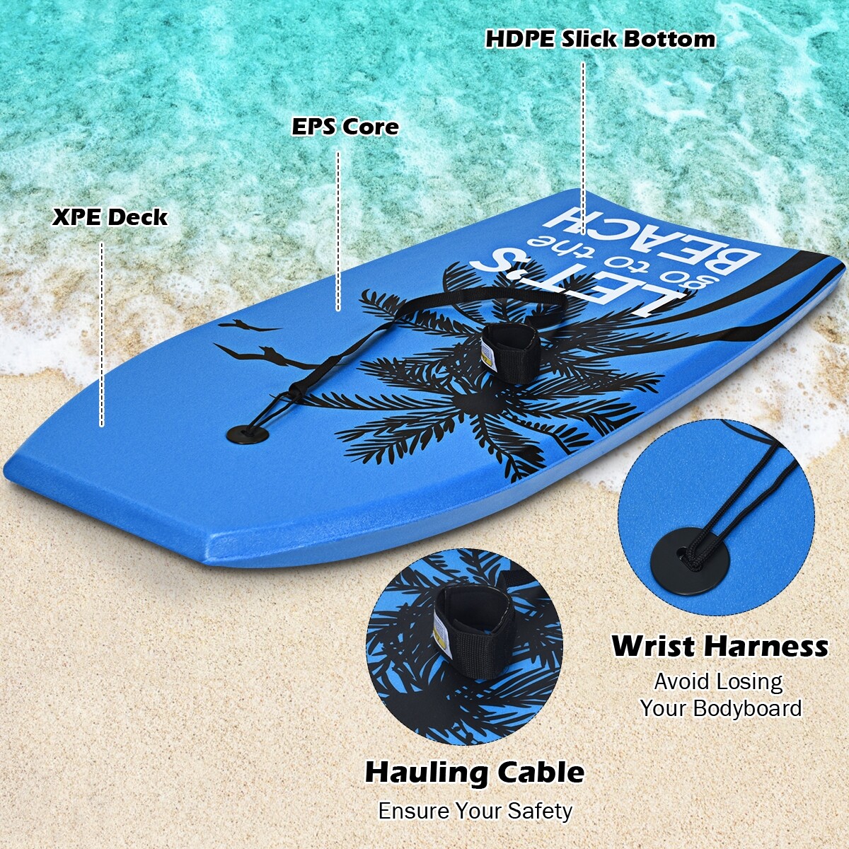 Ülikerge bodyboard surfimiseks rihmaga EPS Core Boarding-L