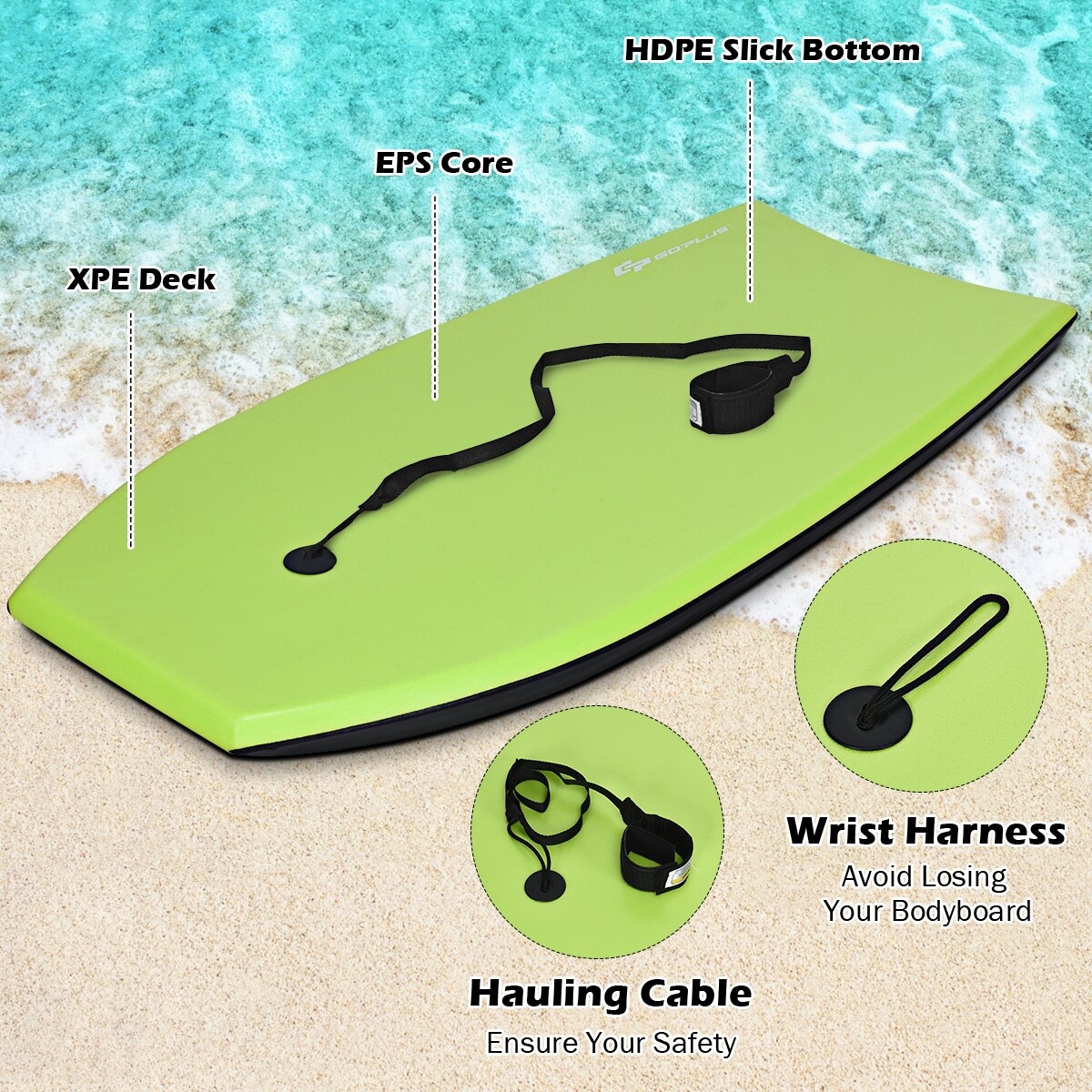 Super Surfing kerge kerelaud koos Leash-L rihmaga