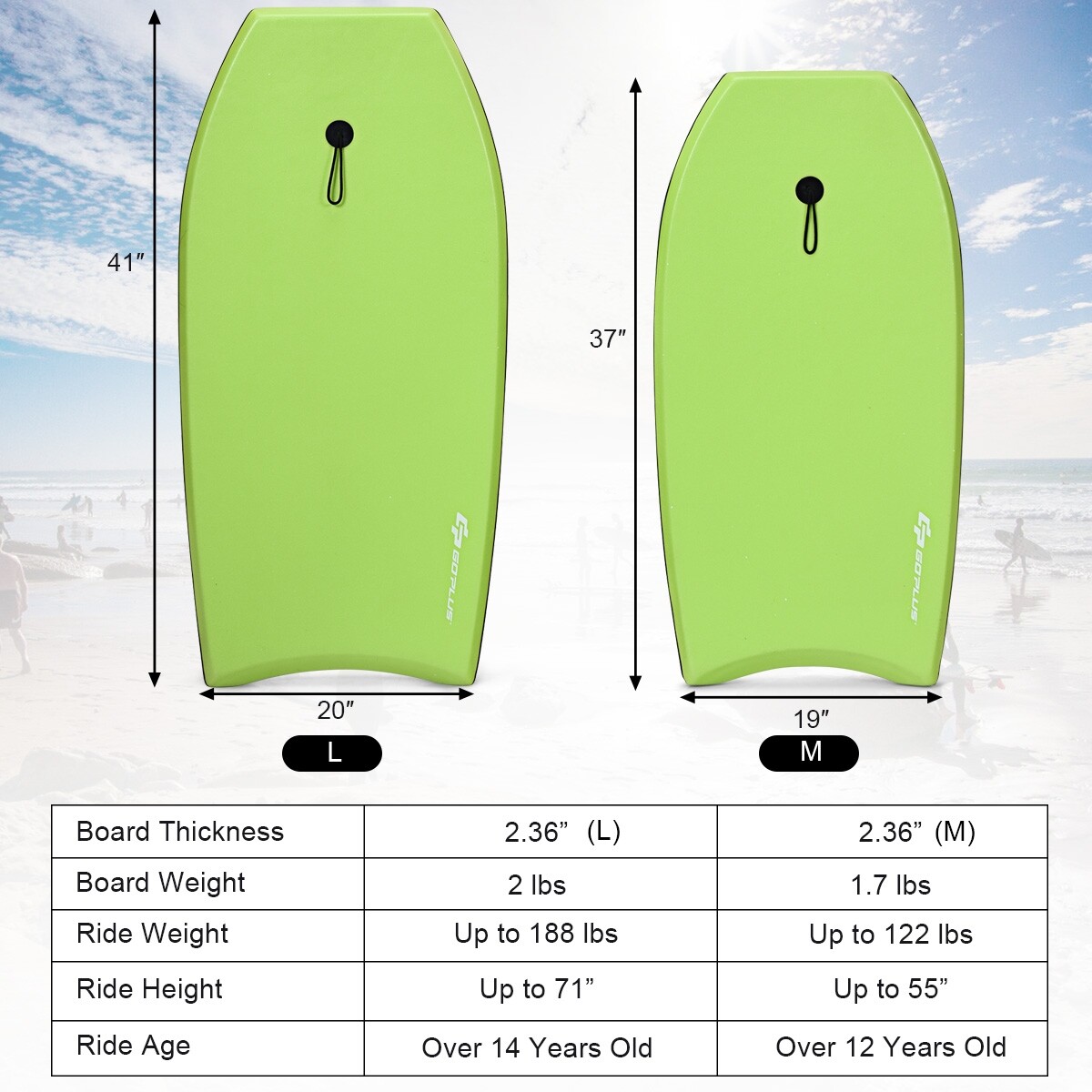 Super Surfing kerge kerelaud koos Leash-L rihmaga