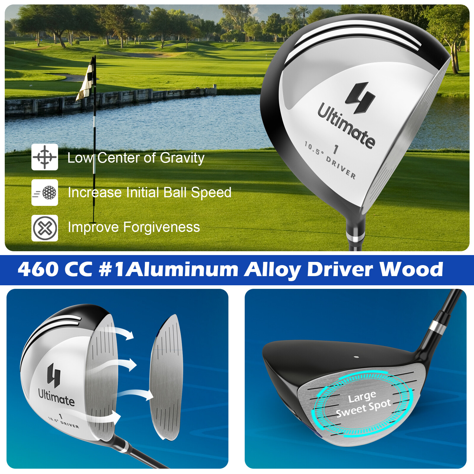 Meeste 9-osaline golfikeppide komplekt – hall