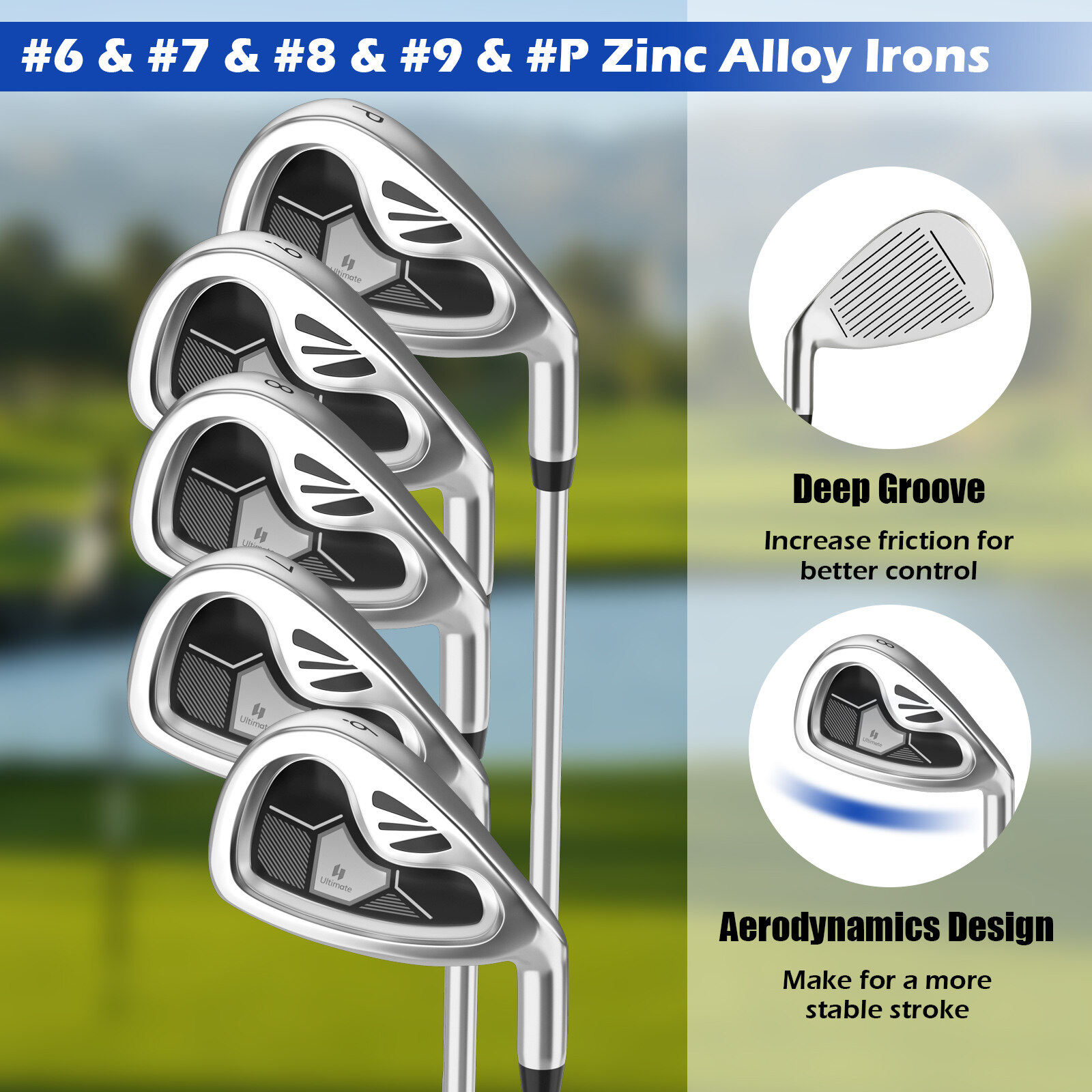 Meeste 9-osaline golfikeppide komplekt – hall