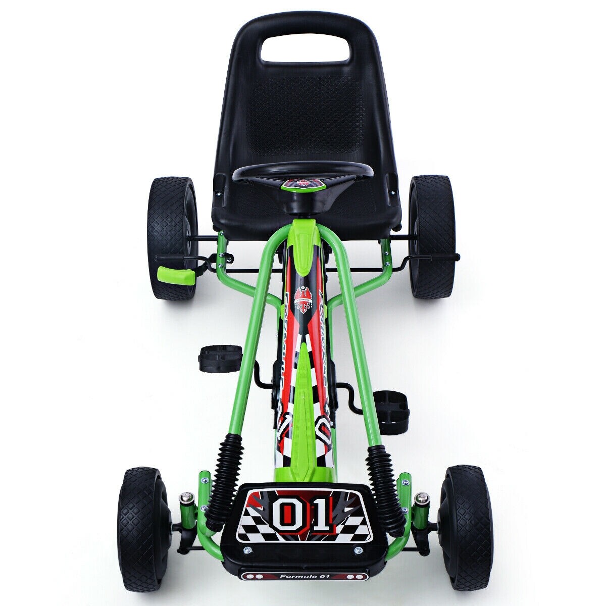 4 ratast lastele pedaaliga jalgrattaga go kart võidusõiduauto õues mängitav mänguasi - roheline