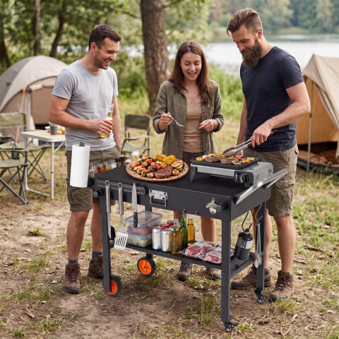 Kokkupandav grillikäru 17 ja 56 cm grillplaatidele kuumakindla alusega