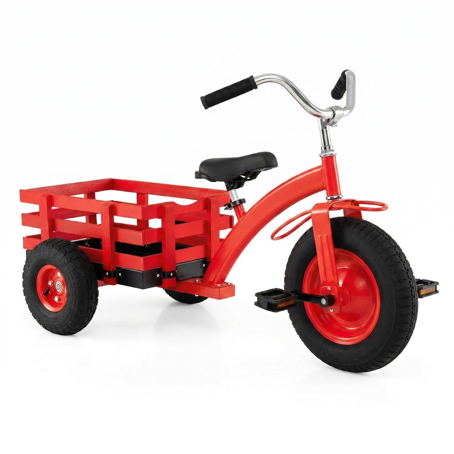 Kids Tricycle with 15 Inch Inflatable Rubber Tires-Red Kids Tricycle with 15 Inch Inflatable Rubber Tires-Red