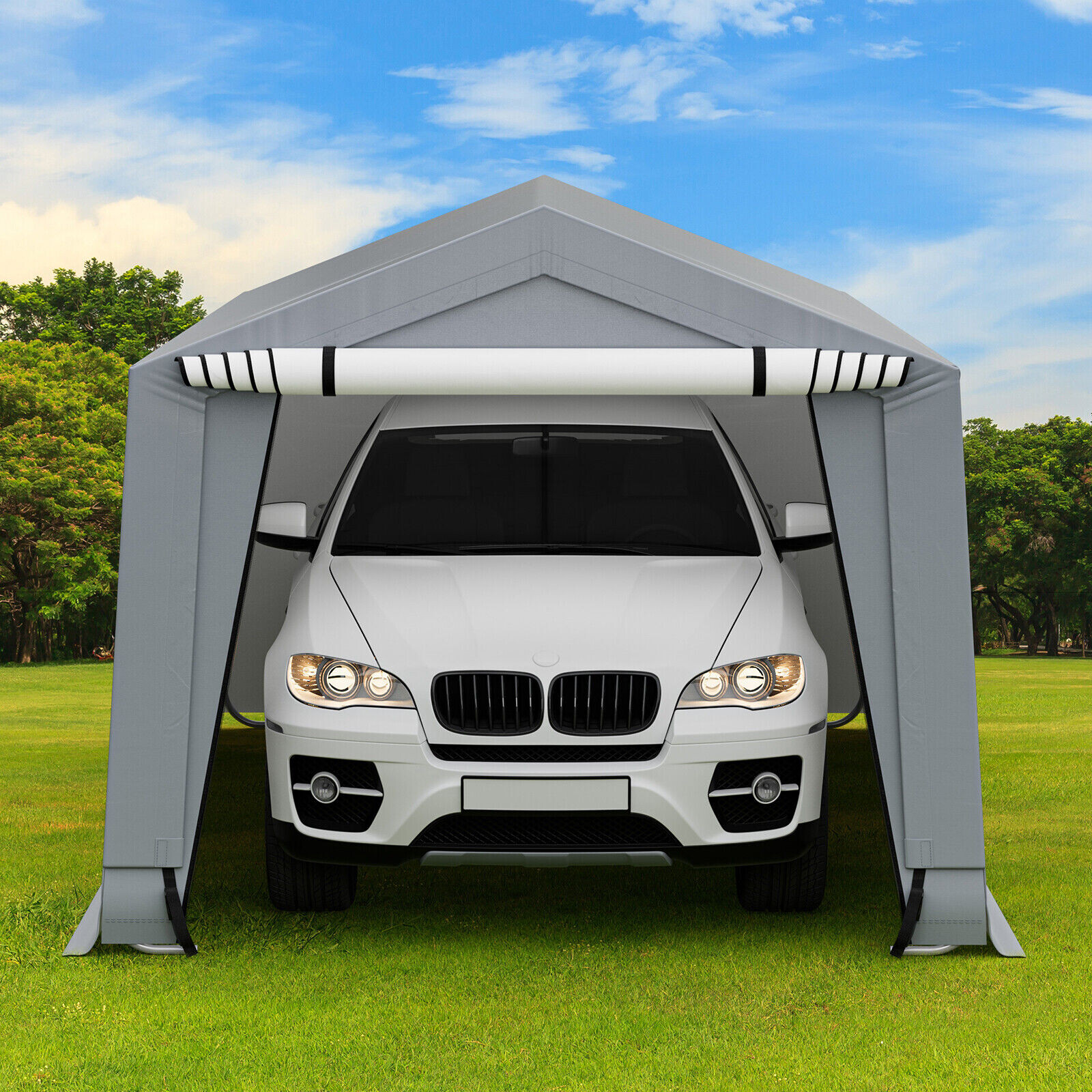 10 x 16/10 x 20 jalga (3 x 4,7 m) vastupidav autovarjualune kahe uksega – 10 x 16 jalga (3 x 4,7 m)