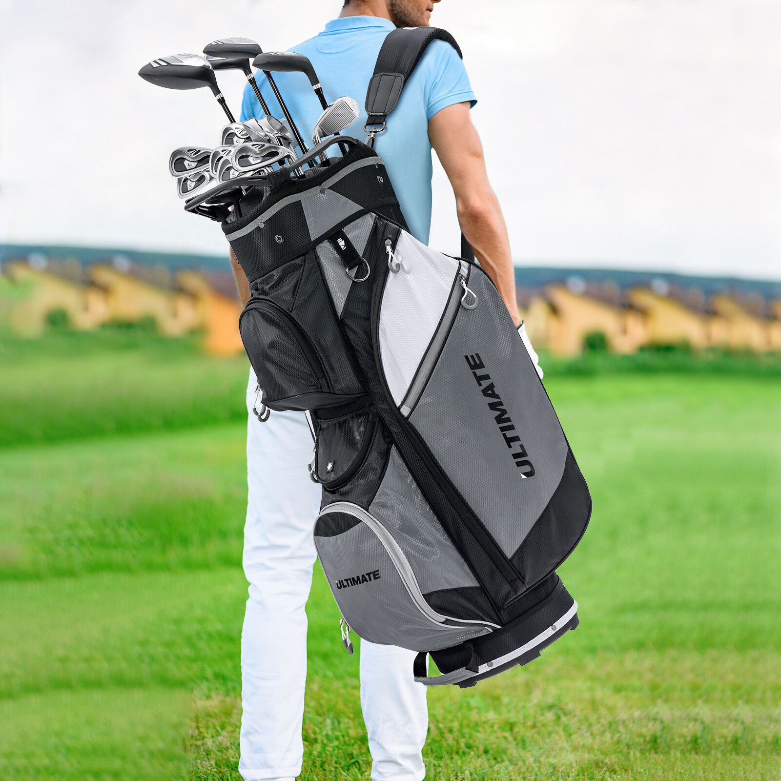 14-Way Golf Cart Stand Bag with Waterproof Rain Hood 14-Way Golf Cart Stand Bag with Waterproof Rain Hood