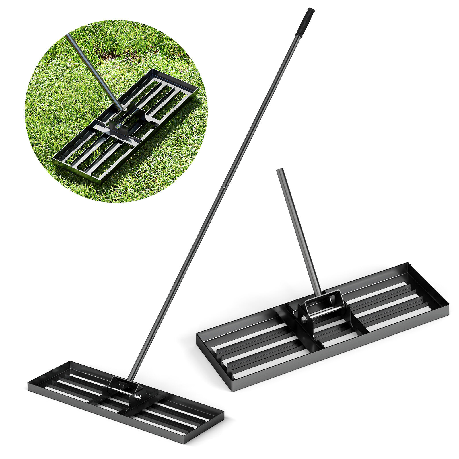 30 x 25 cm muru tasandusreha ergonoomilise käepidemega - must