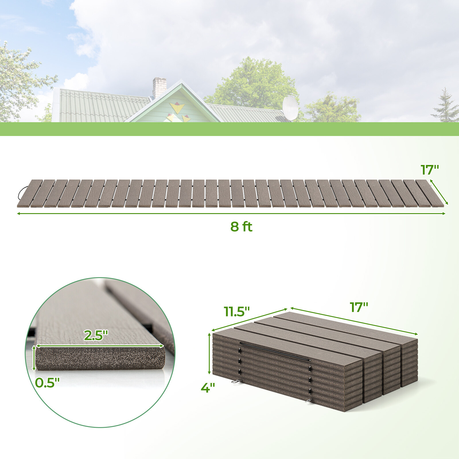 8 jala pikkune aiarada terrassile, sirged kõnniteed metalltraadist ühendusega-S