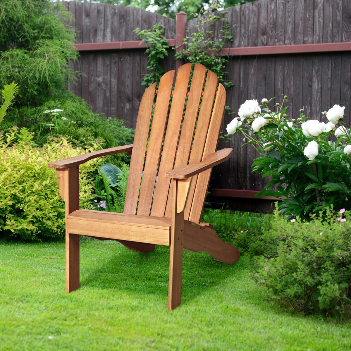 Akaatsiapuidust ergonoomilise disainiga Adirondacki stiilis välitool – naturaalne