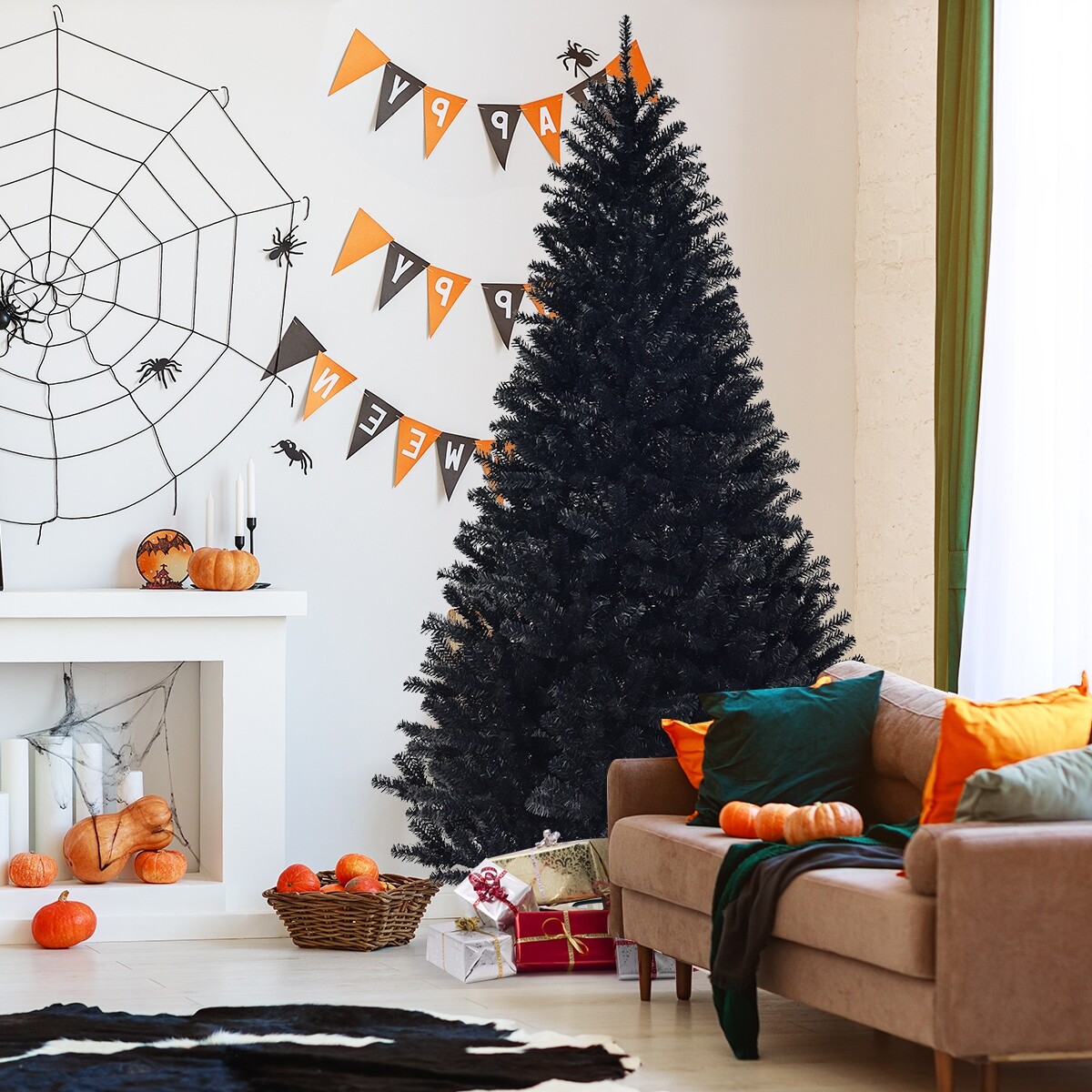 7,5 jala pikkune hingedega kunstlik Halloweeni jõulupuu
