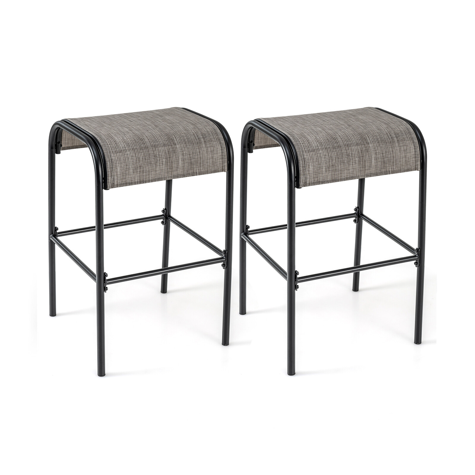 2/4 terrassi metallist baaritoolide komplekt kumera kangaistmega - 2 tk komplekt