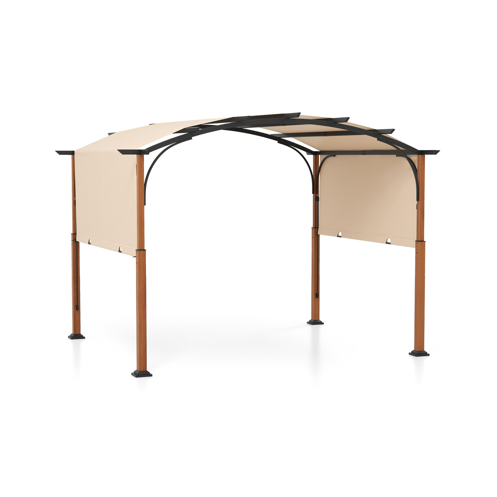 10 x 12 jala (3,6 m) sissetõmmatav pergola terrassile ja varikatusega - beež