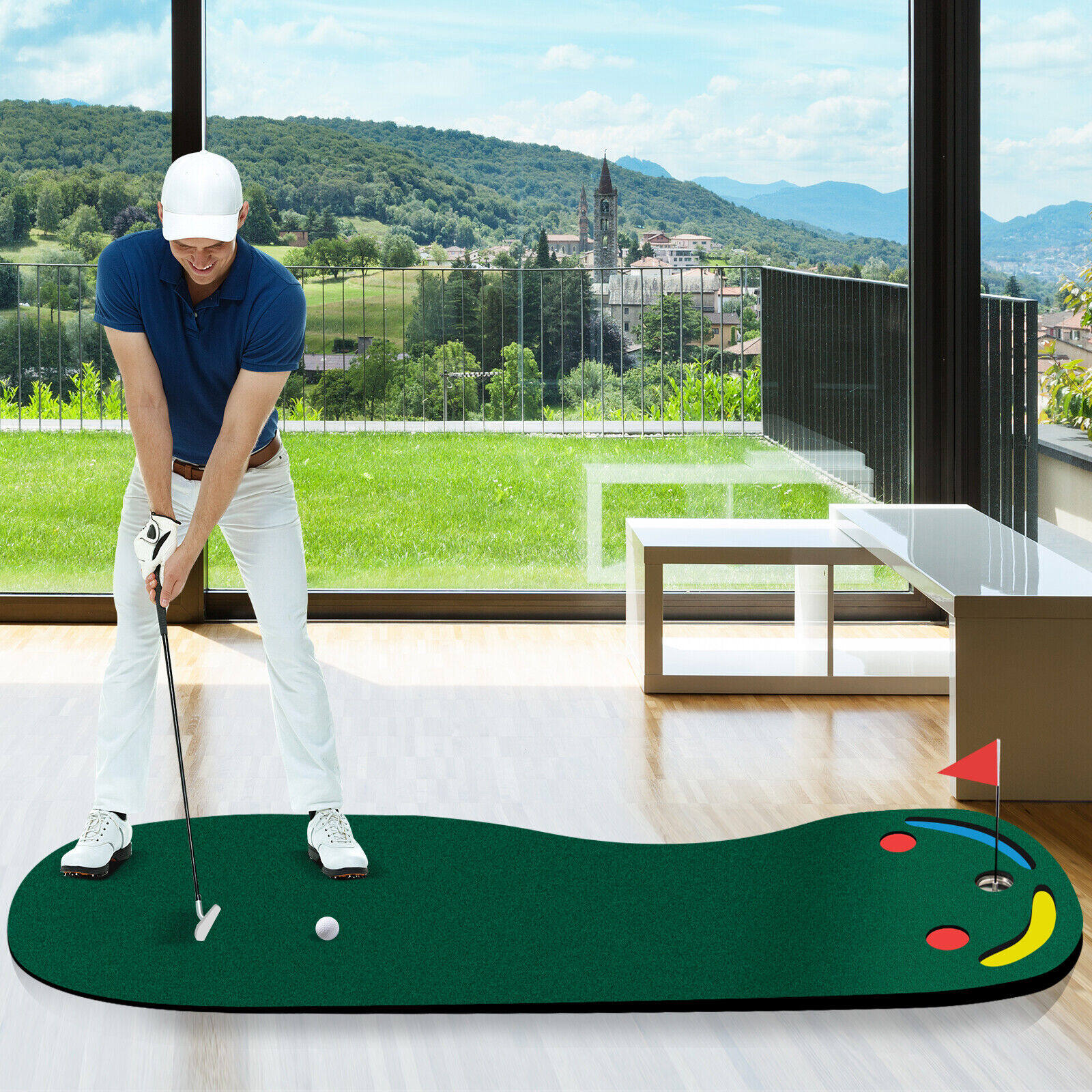 Golfi putting green komplekt sise- ja välistingimustes kasutamiseks