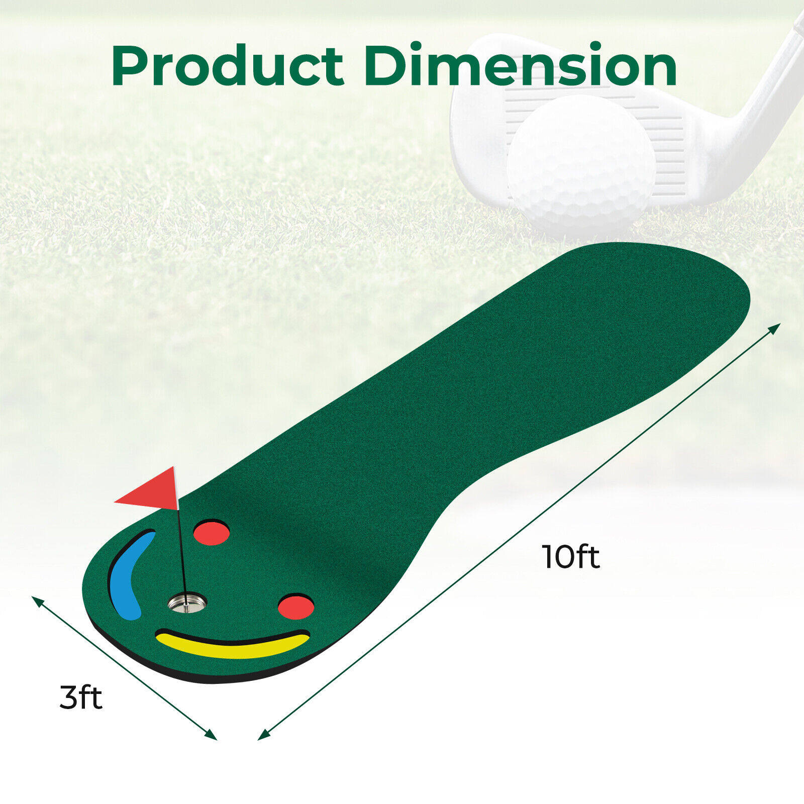 Golfi putting green komplekt sise- ja välistingimustes kasutamiseks