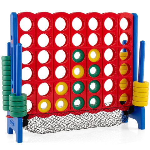 Jumbo 4-in-a-Reach mängukomplekt 42 malenuppudega, 4-punktiline hiiglaslik mängukomplekt - punane