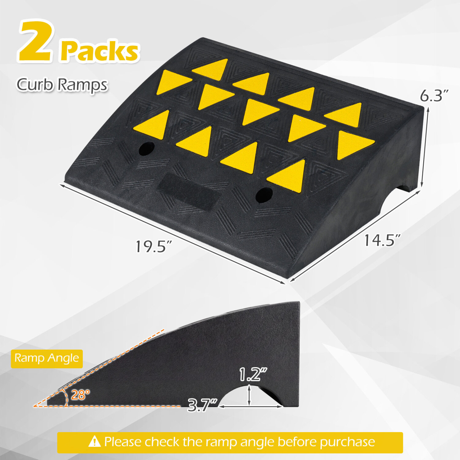 2 tk sissesõidutee lävepakku 5/15 cm tõusuga keskmise suurusega veoautodele - M