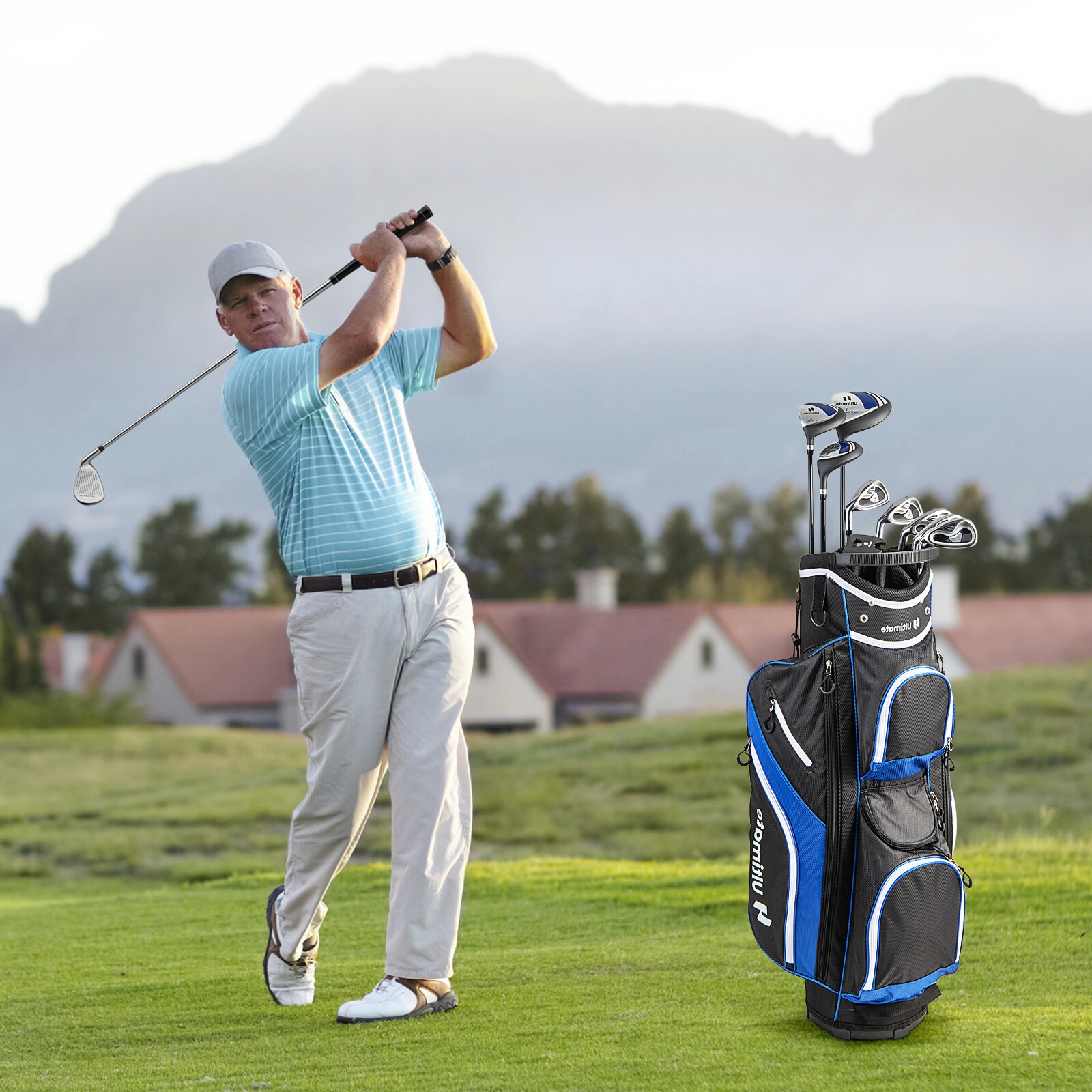 Meeste 9-osaline golfikeppide komplekt – tumesinine