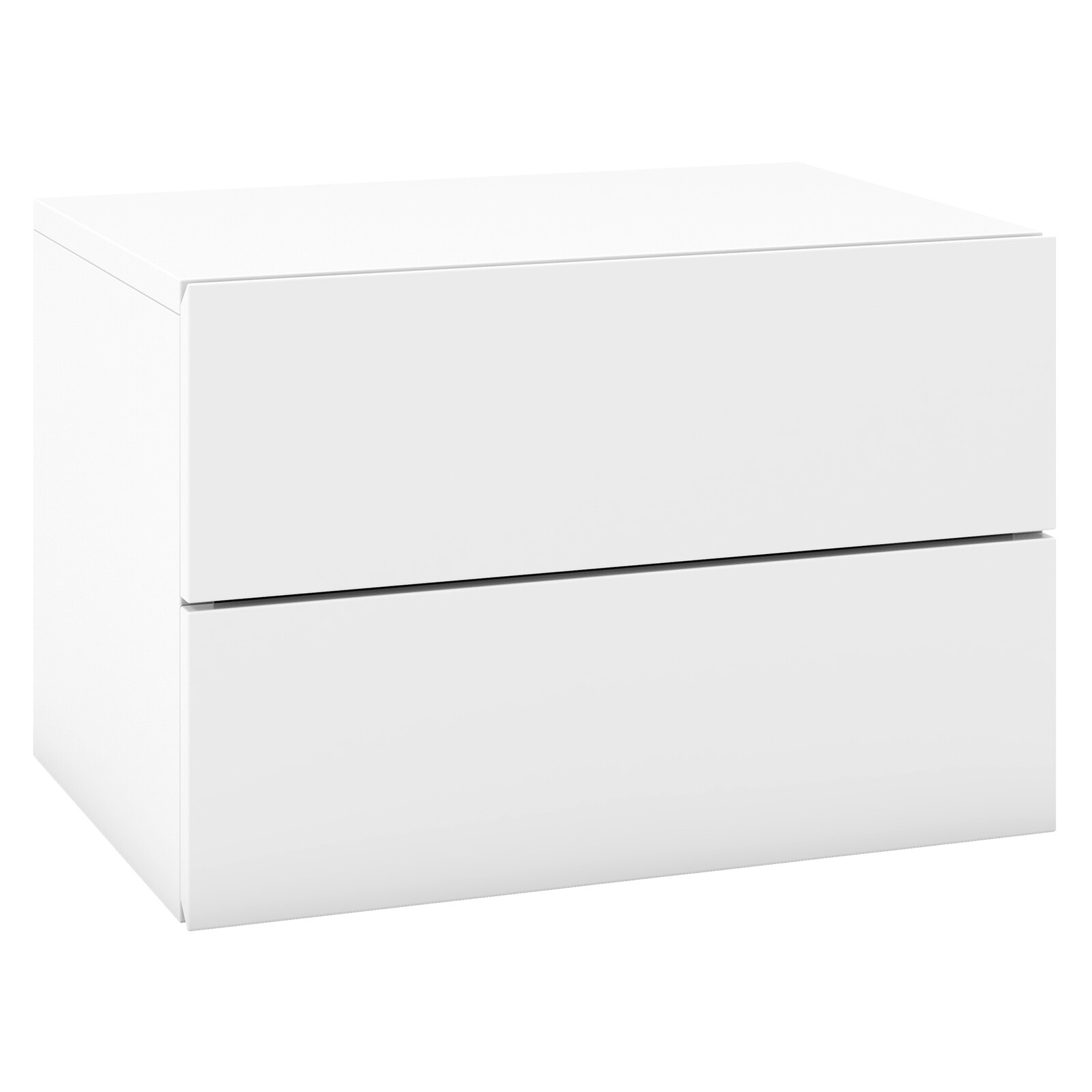Ujuv öökapp sahtlite ja hoiuriiuliga - valge