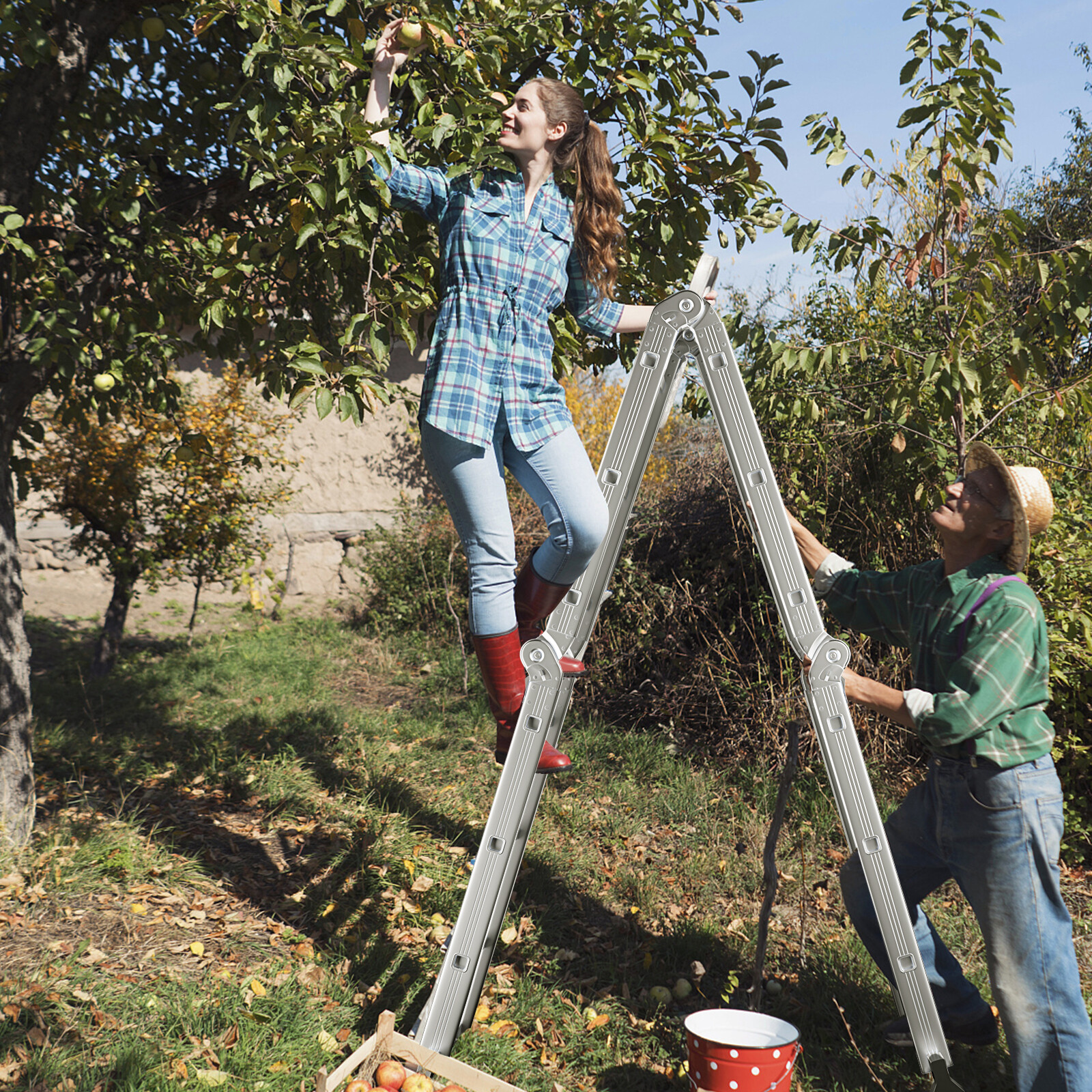 7-ühes kokkupandav alumiiniumredel libisemisvastase pedaaliga
