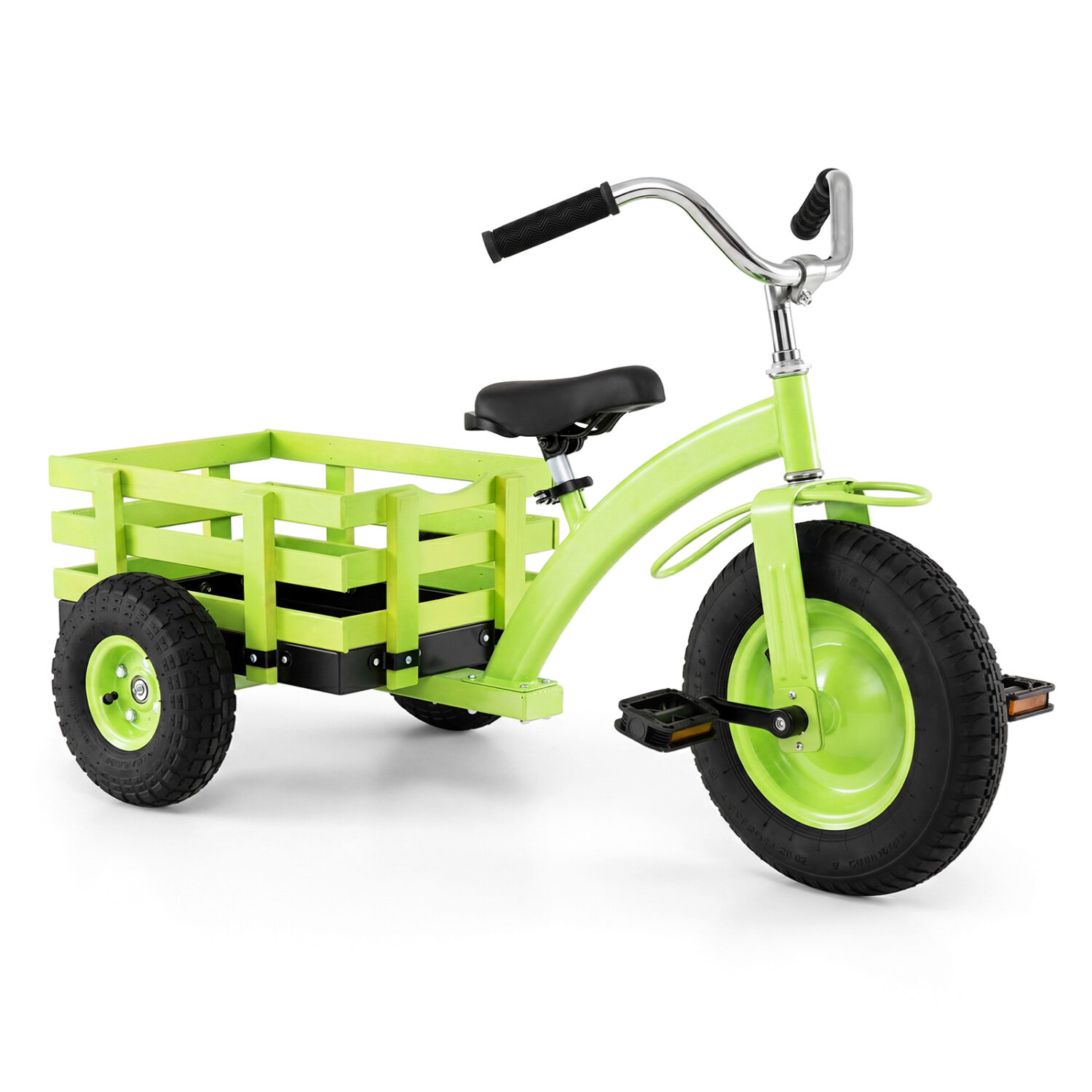 Kids Tricycle with 15 Inch Inflatable Rubber Tires -Green Kids Tricycle with 15 Inch Inflatable Rubber Tires -Green