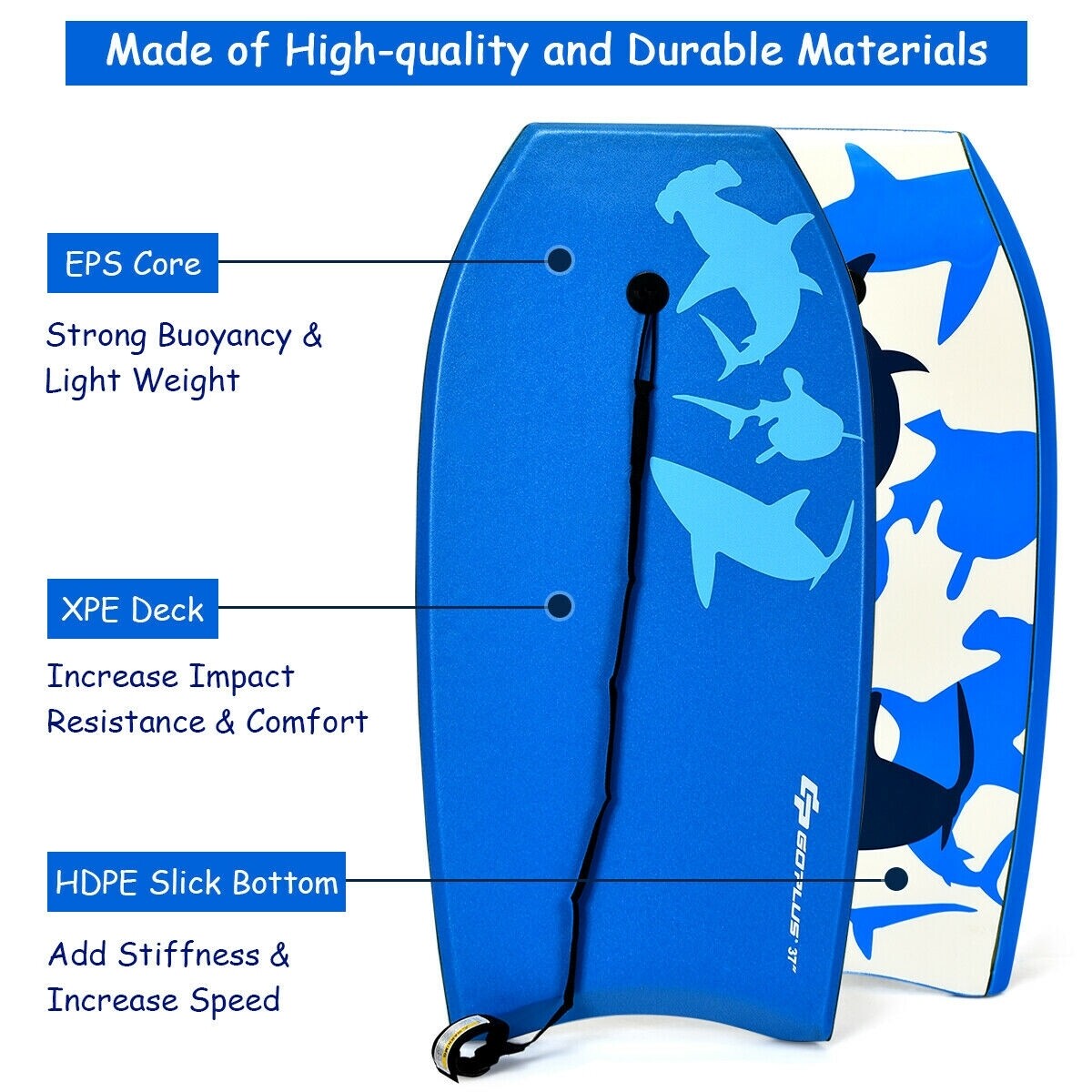 Kerge Super Bodyboard Surfing EPS Core Boarding-M-iga