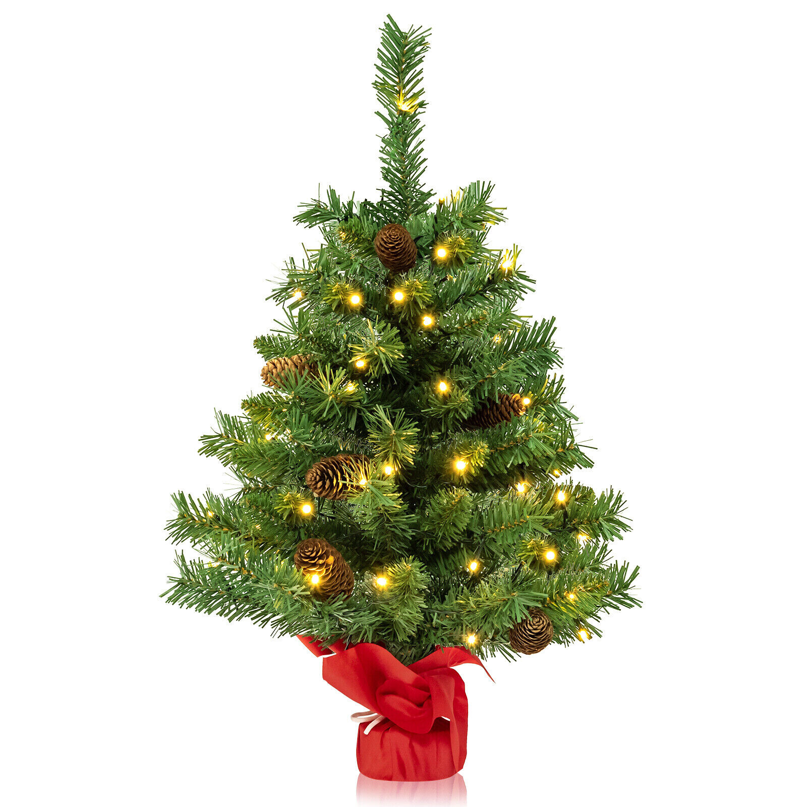 64 cm eelvalgustusega mini lauapealne jõulupuu 50 LED-tulega