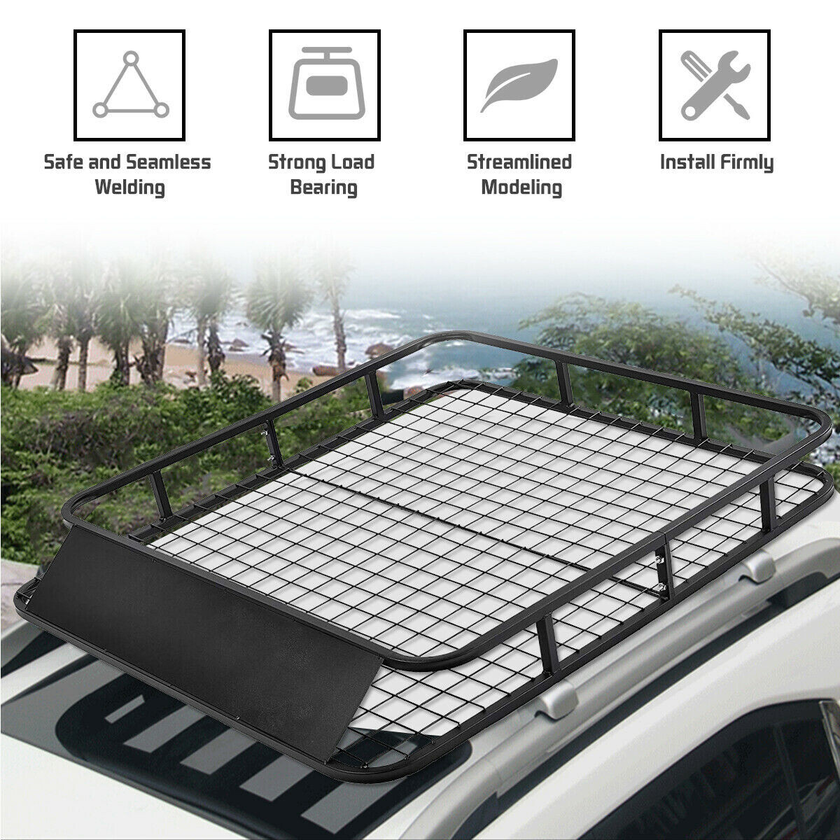 122 cm x 102 cm universaalne korviga auto katuseraam