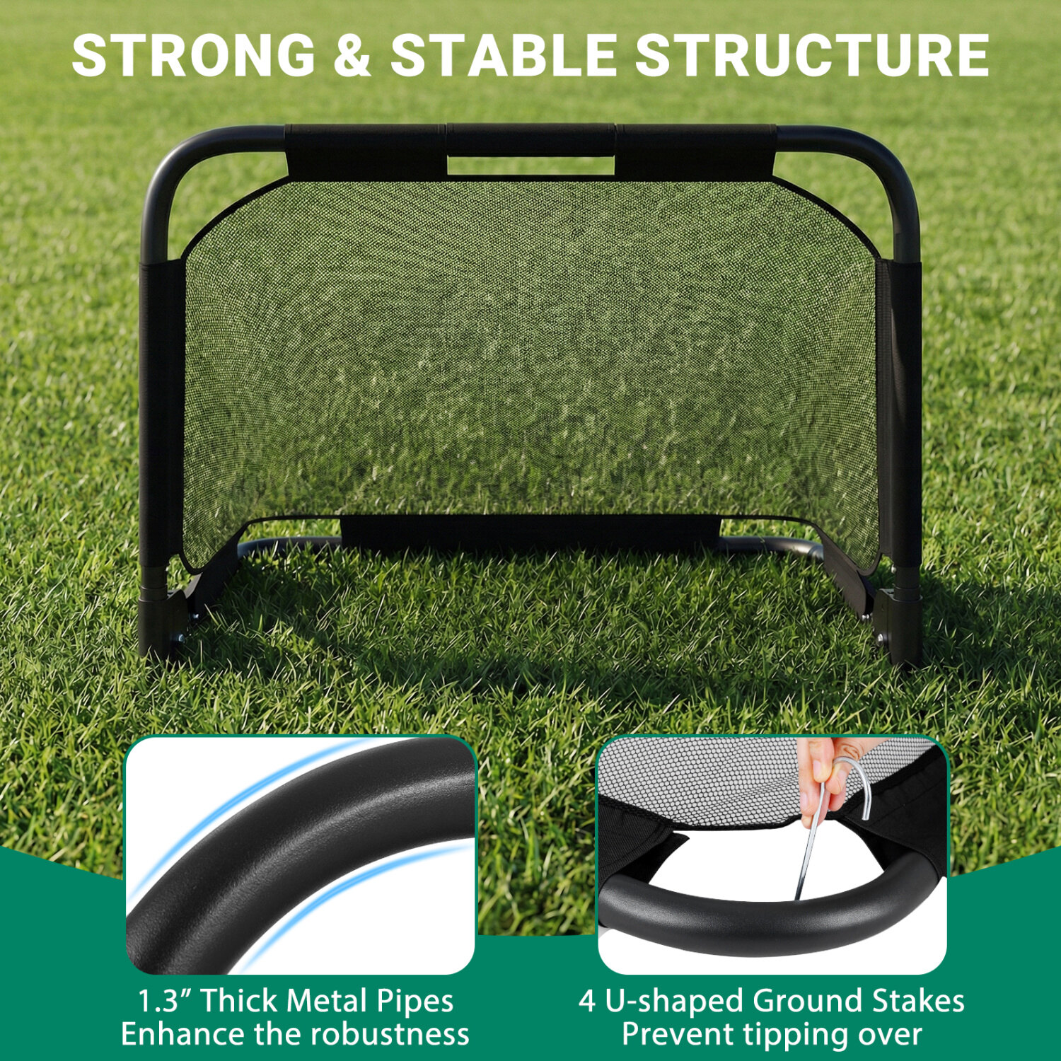 3 x 2 jala kaasaskantav hüpikjalgpalli treeningvarustus võrguga