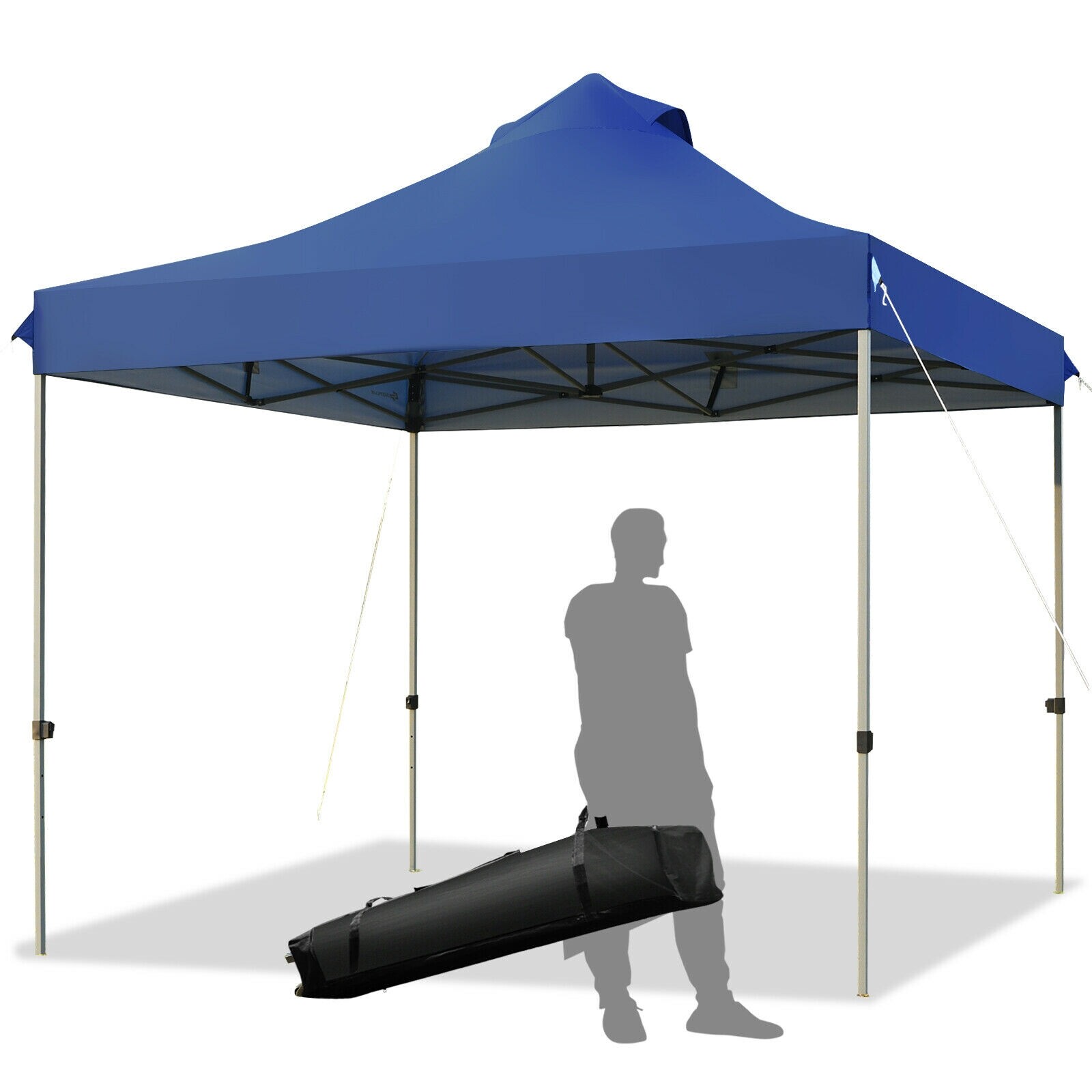 10' x 10' kaasaskantav pop-up varikatusega peotelk üritustele, reguleeritav, rullkotiga - sinine