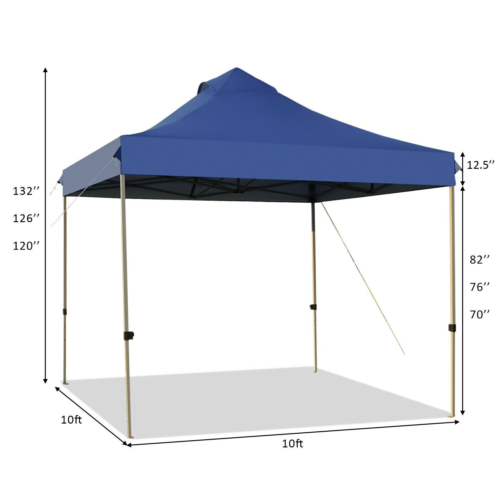 10' x 10' kaasaskantav pop-up varikatusega peotelk üritustele, reguleeritav, rullkotiga - sinine