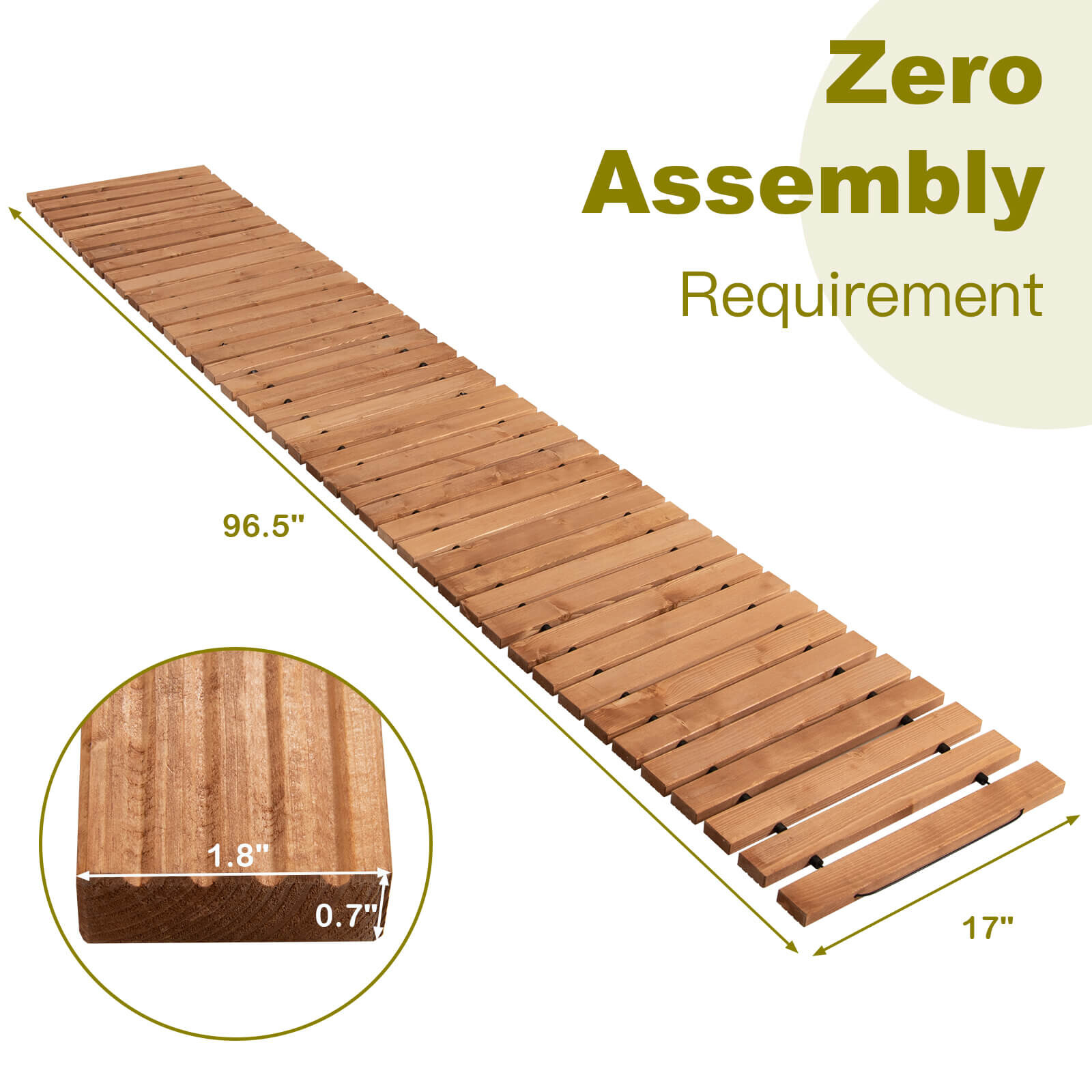 2,4 meetri pikkune ilmastikukindel terrassirada lehtpuidust – 43 cm