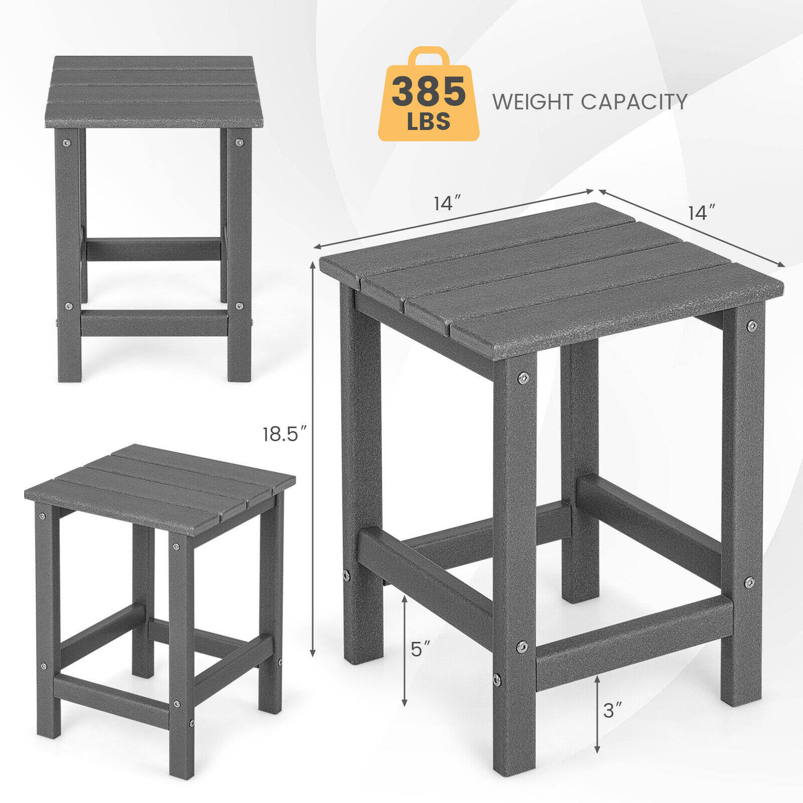 36 cm kandiline ilmastikukindel Adirondacki abilaud – hall