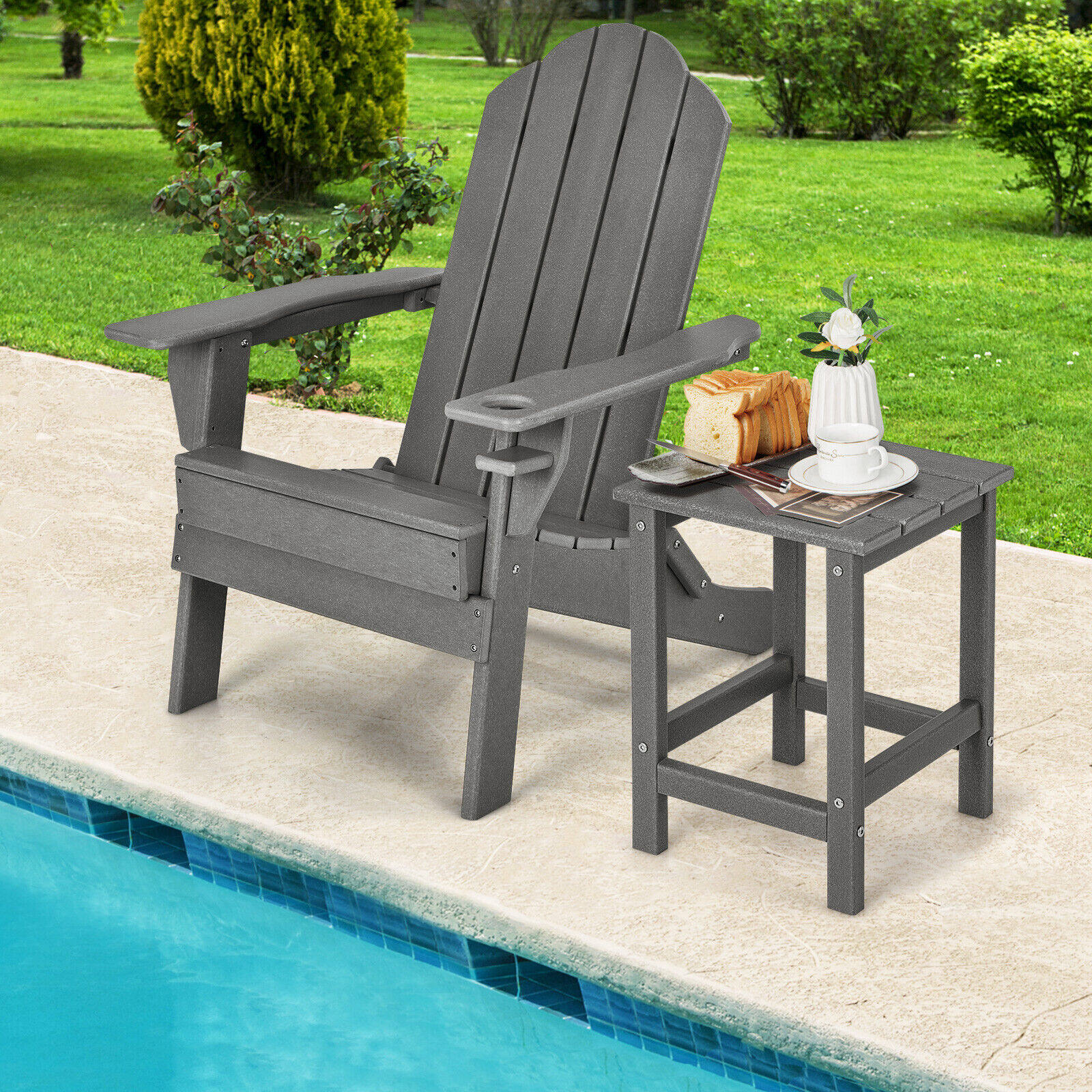 36 cm kandiline ilmastikukindel Adirondacki abilaud – hall