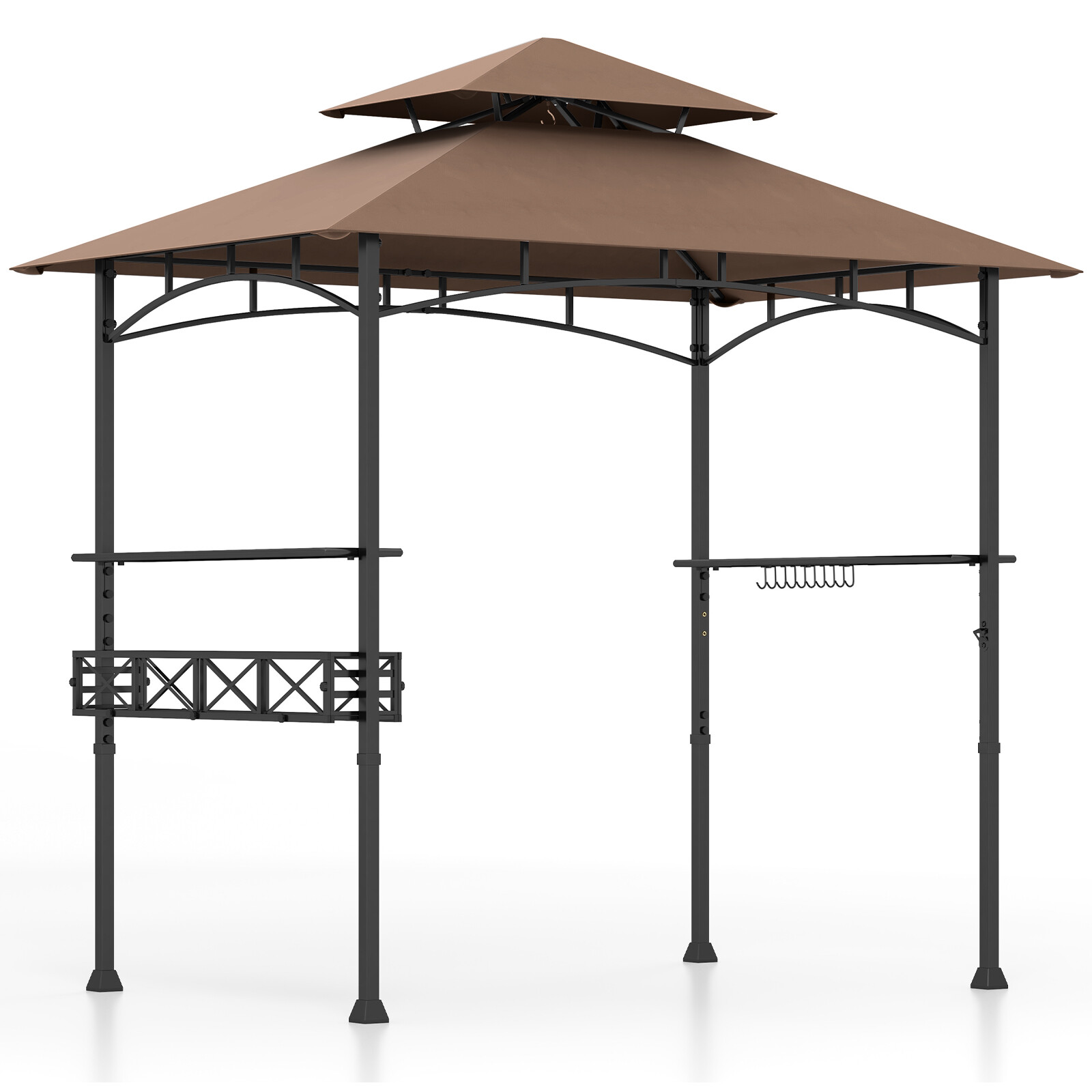 Gazebo per barbecue marrone vista d'insieme