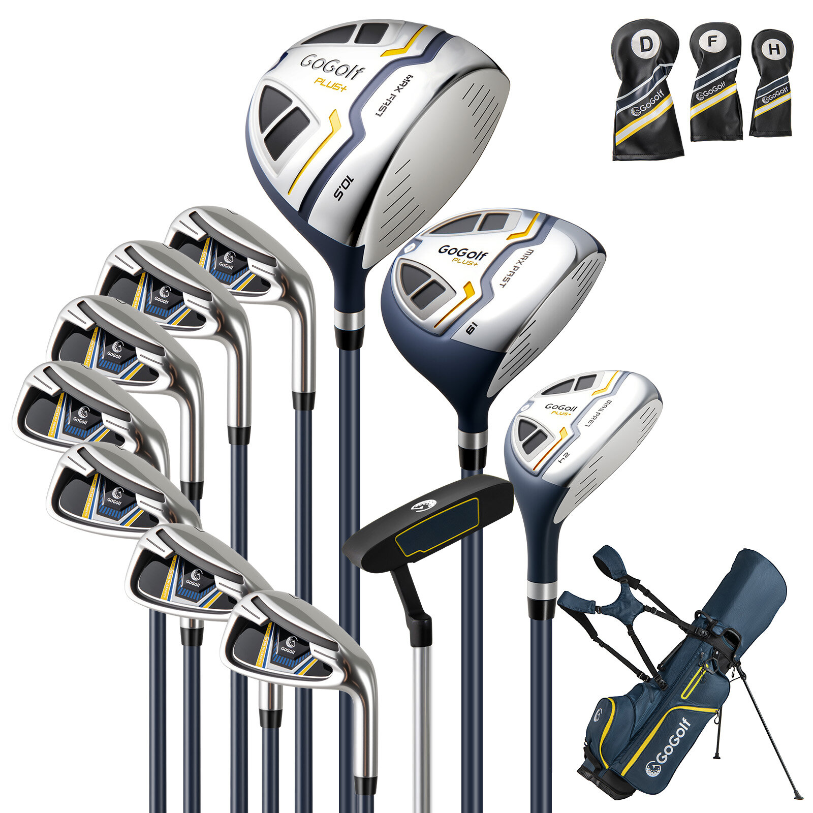 Immagine prodotto - Set mazze da golf complete da uomo giallo