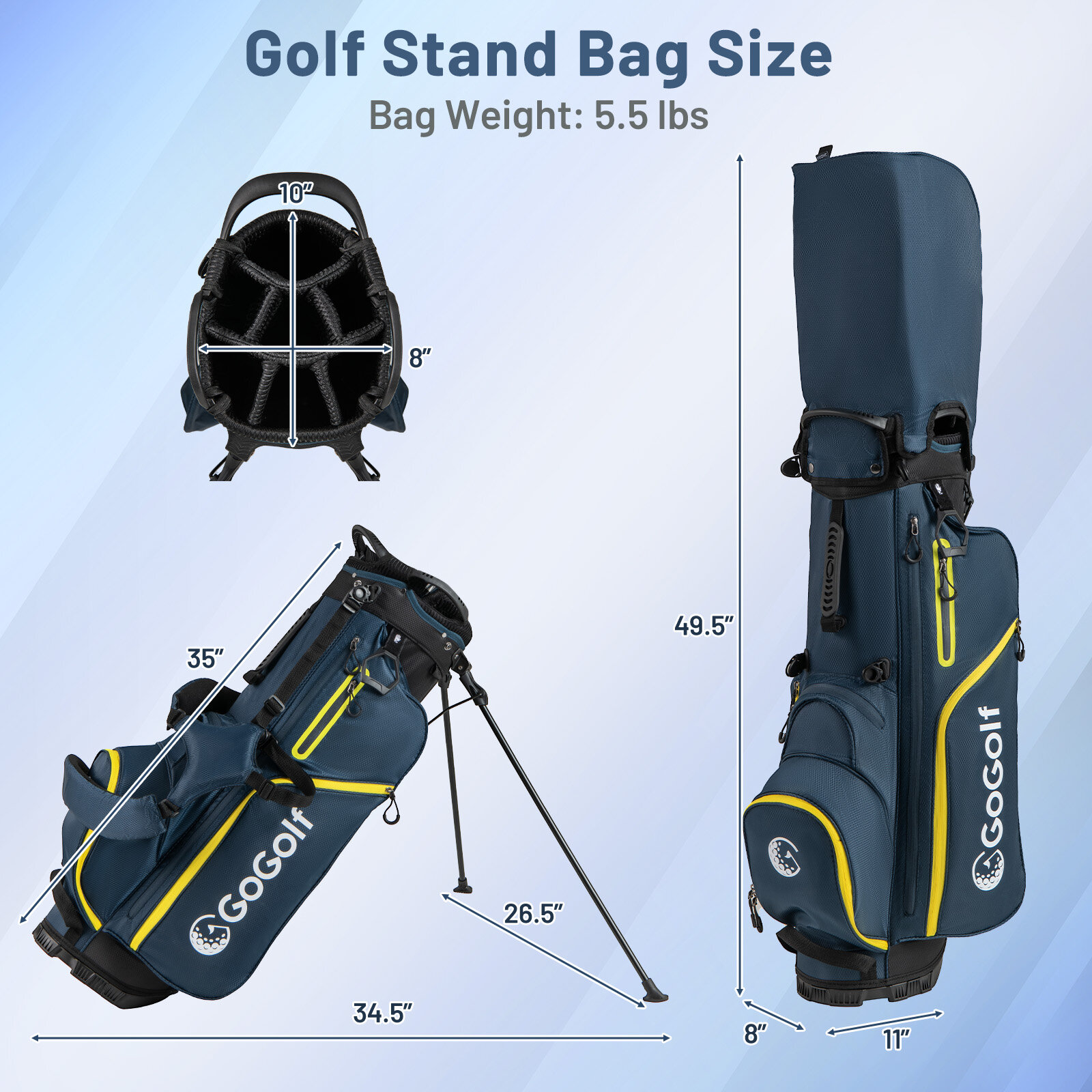 Immagine dettaglio - Sacca da golf con treppiede e accessori