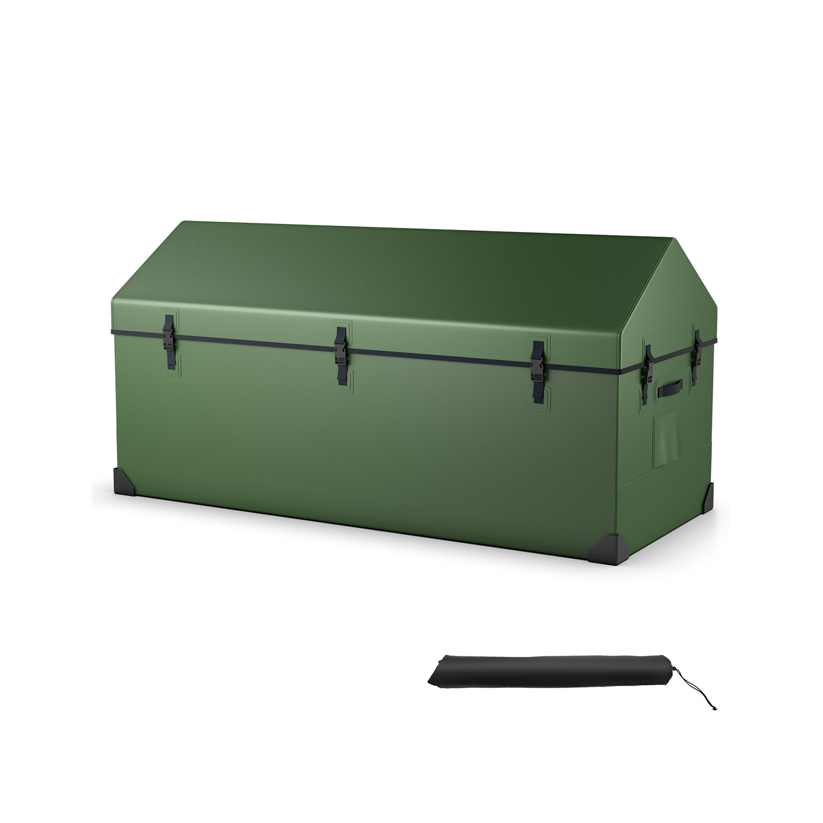 Costway Waterproof Outdoor Storage Box with Ventilated Window, Adjustable Snap-Green Costway Waterproof Outdoor Storage Box with Ventilated Window, Adjustable Snap-Green