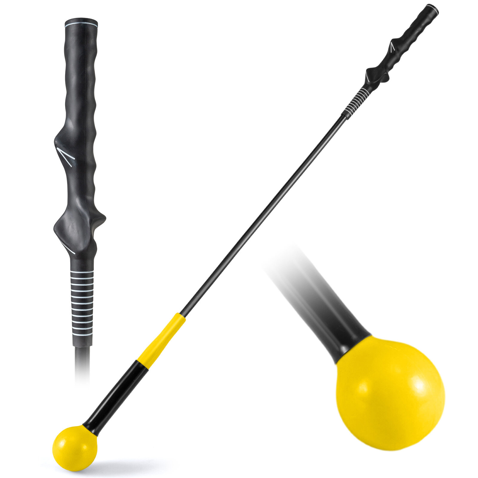 102 cm golfikiigu treeneri abivahend raskusega haarde, rütmi ja tasakaalu jaoks - kollane