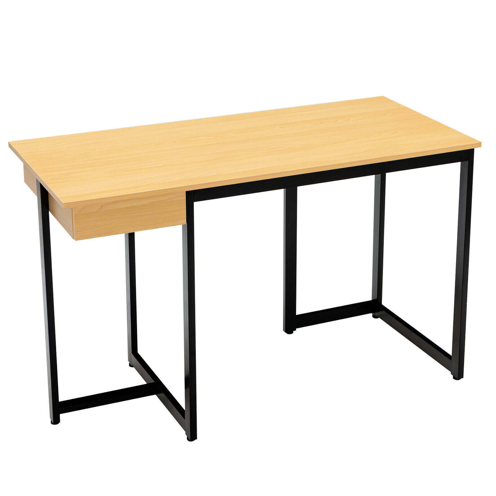 122 cm arvutilaud metallraami ja reguleeritavate patjadega - naturaalne