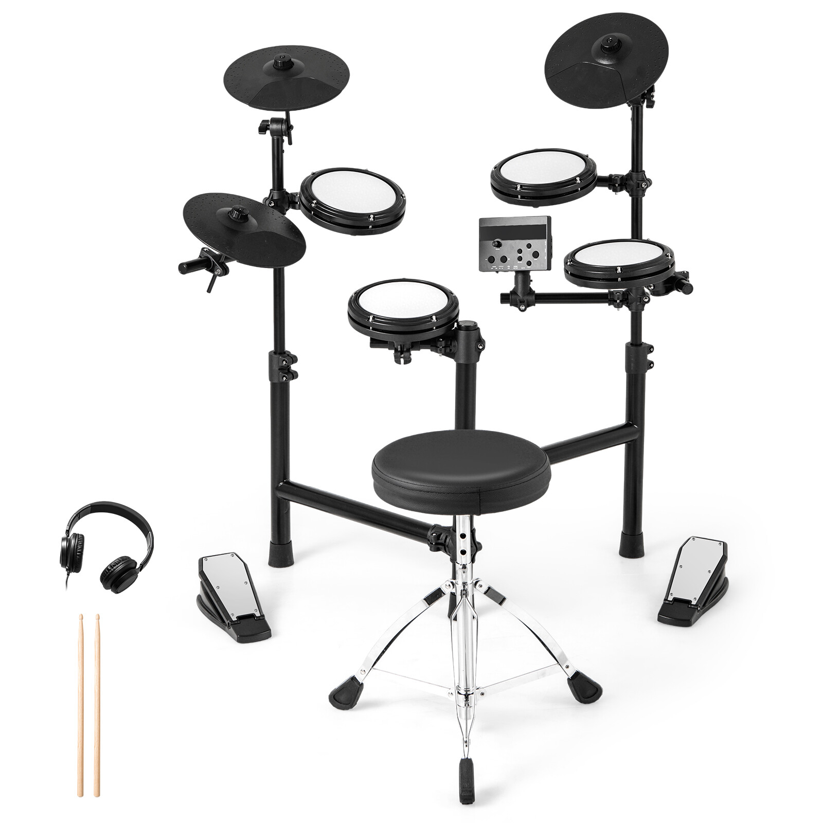 Kokkupandav elektritrummikomplekt 10 demo, USB MIDI ja 2 trummikepiga
