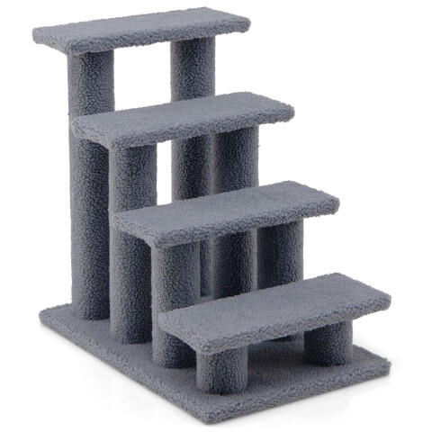 61 cm 4-astmeline lemmikloomatrepp, vaipkattega redel, kaldtee, kraapimispost, kassipuu, ronimispuu - hall