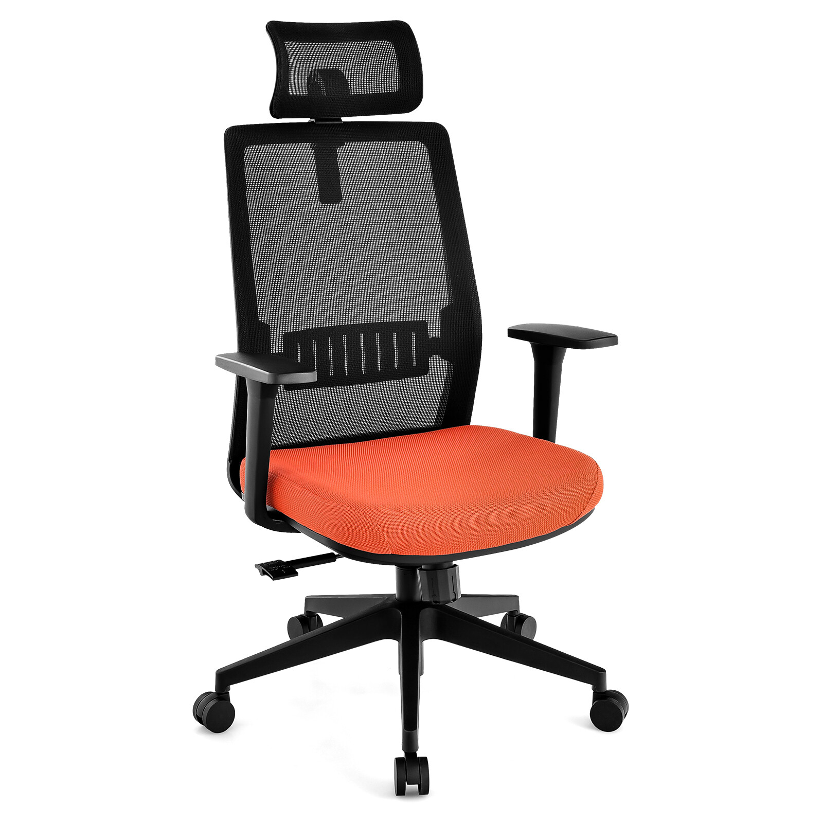 Ergonoomiline kontoritool nimmetoe ja reguleeritava peatoega - must