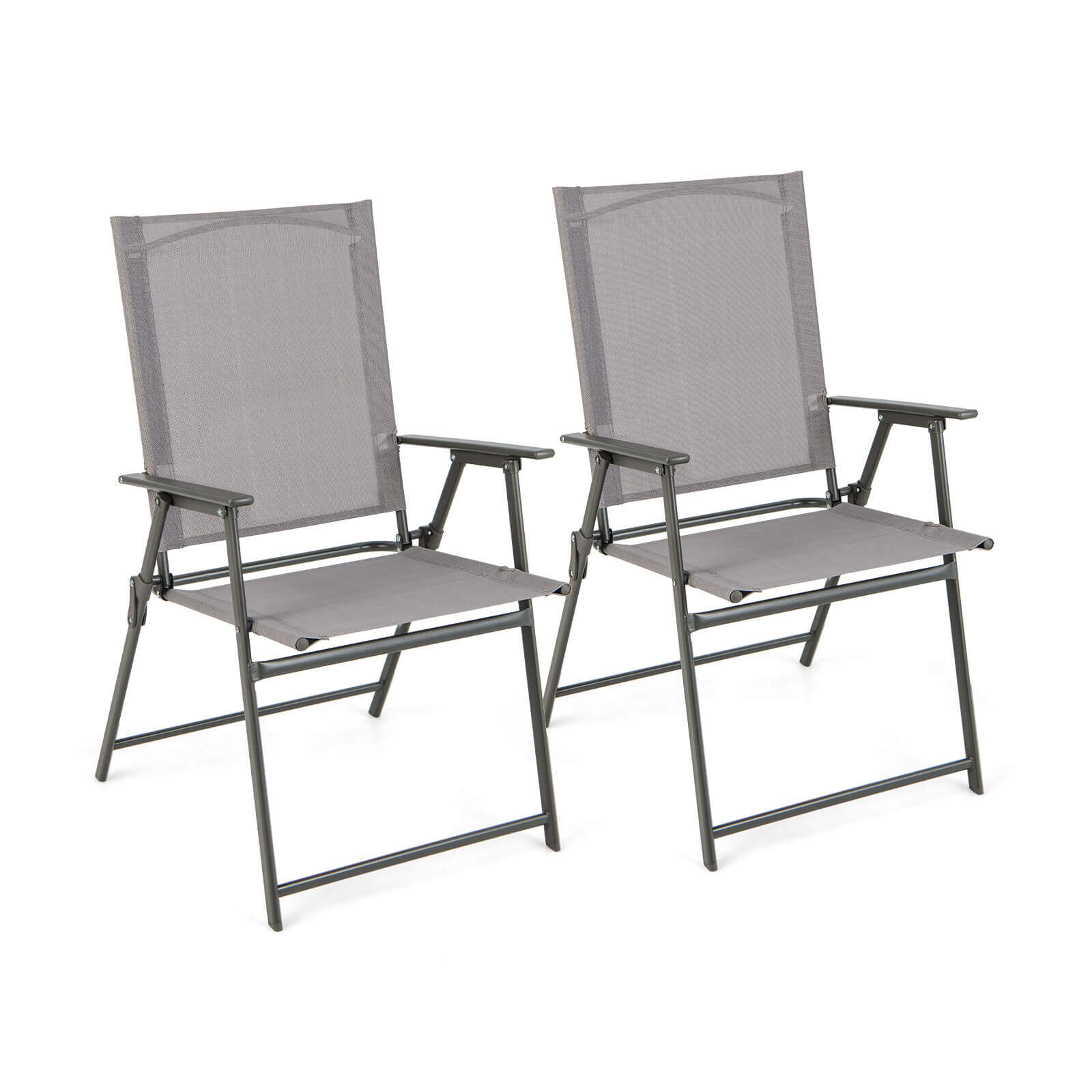 4-osaline kokkupandavate terrassitoolide komplekt roostevaba metallraamiga - hall