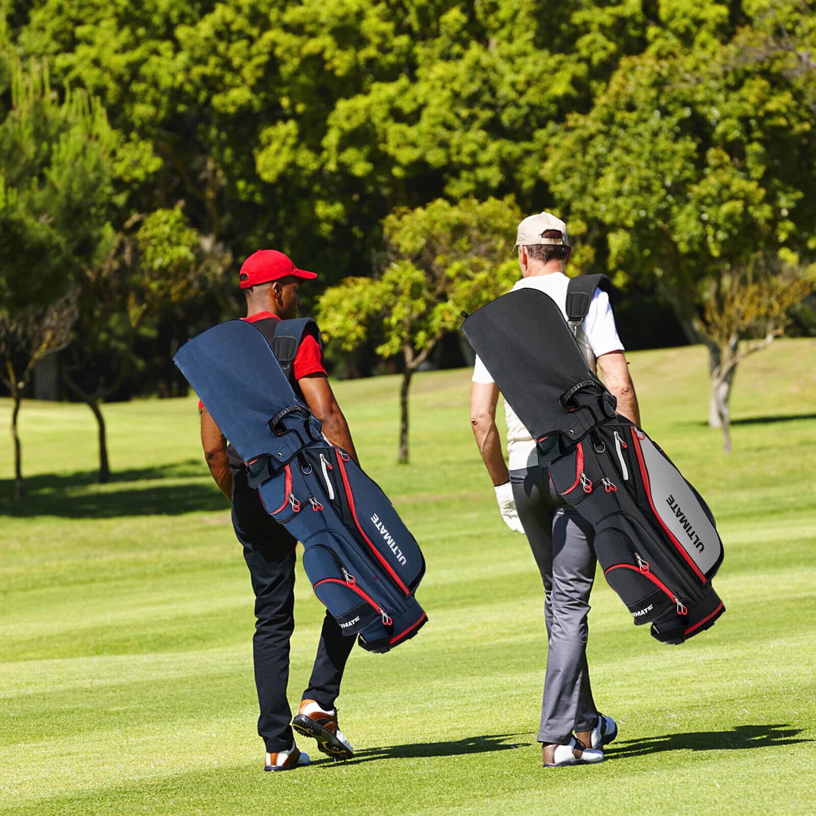 24 cm golfikärukott 14-suunaliste vaheseintega ülemise korraldajaga - tumesinine